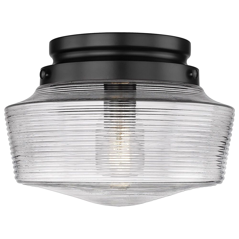 Golden Lighting Holloway 1-Light Flush Mount in Matte Black, , large