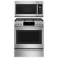 Cafe 2-Piece Kitchen Package with 30" Slide-In Gas Range and 1.7 Cu. Ft. Microwave Oven in Stainless Steel, , large