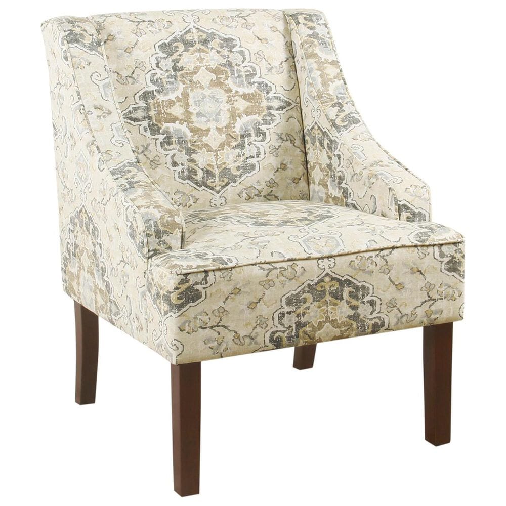 Kinfine HomePop Arm Chair in Cream and Ebony, , large