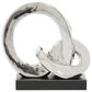 Maple and Jade 12" Abstract Twisted Circular Interlocking Chain Sculpture in Silver and Black, , large