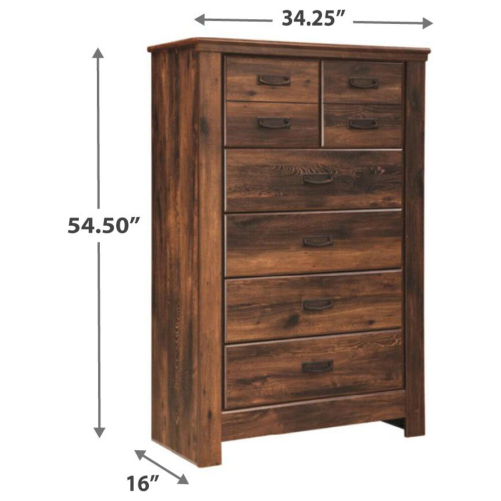 Signature Design by Ashley Quinden 5Drawer Chest in Dark Brown Nebraska Furniture Mart
