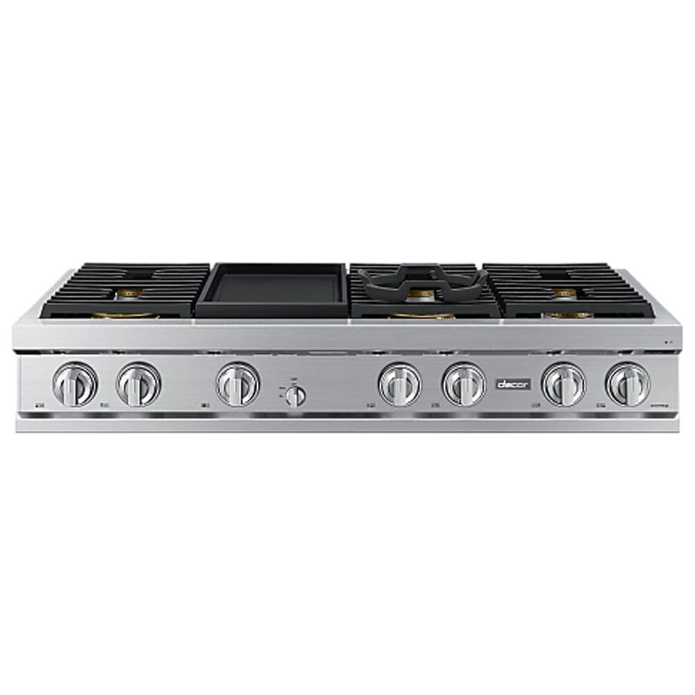 Dacor 48" Gas Rangetop with Built-In Griddle in Silver Stainless Steel, , large
