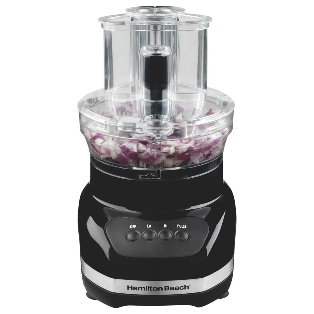 Hamilton Beach 14-Cup Big Mouth Duo Plus Food Processor with Touch Pad Controls in Black, , large
