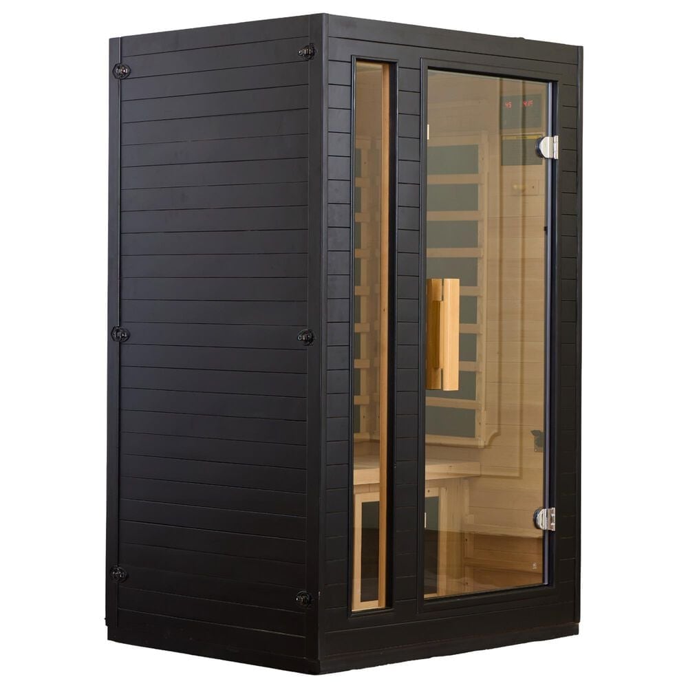 EZlife 2-Person Hemlock Sauna with Low EMF Mica Heater in Charcoal Gray, , large