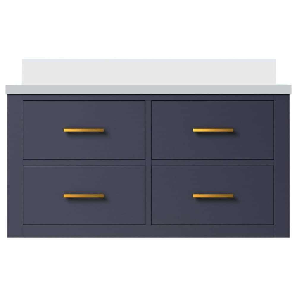 Lexora Home Castor 36&quot; Single Bathroom Vanity in Blue with 2 cm White Quartz Top and Rectangular Sink, , large