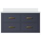 Lexora Home Castor 36" Single Bathroom Vanity in Blue with 2 cm White Quartz Top and Rectangular Sink, , large