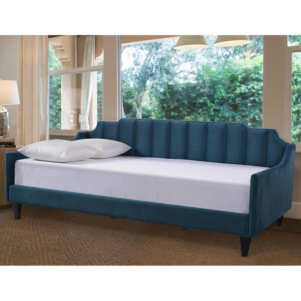 Jennifer Taylor Home Edgar Channel Tufted Sofa Bed Daybed in Satin Teal, , large