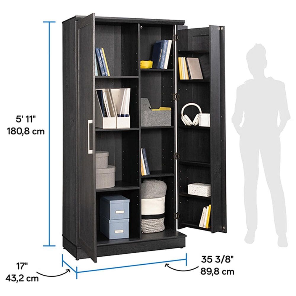Sauder Homeplus 2-Door Storage Cabinet in Raven Oak, , large