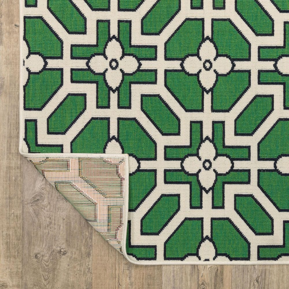 Oriental Weavers Havana Ivory and Green 9'10" x 12'10" Indoor/Outdoor Area Rug, , large