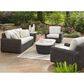 Ashley Kimora Patio Square End Table in Beige and Dark Brown - Table Only, , large