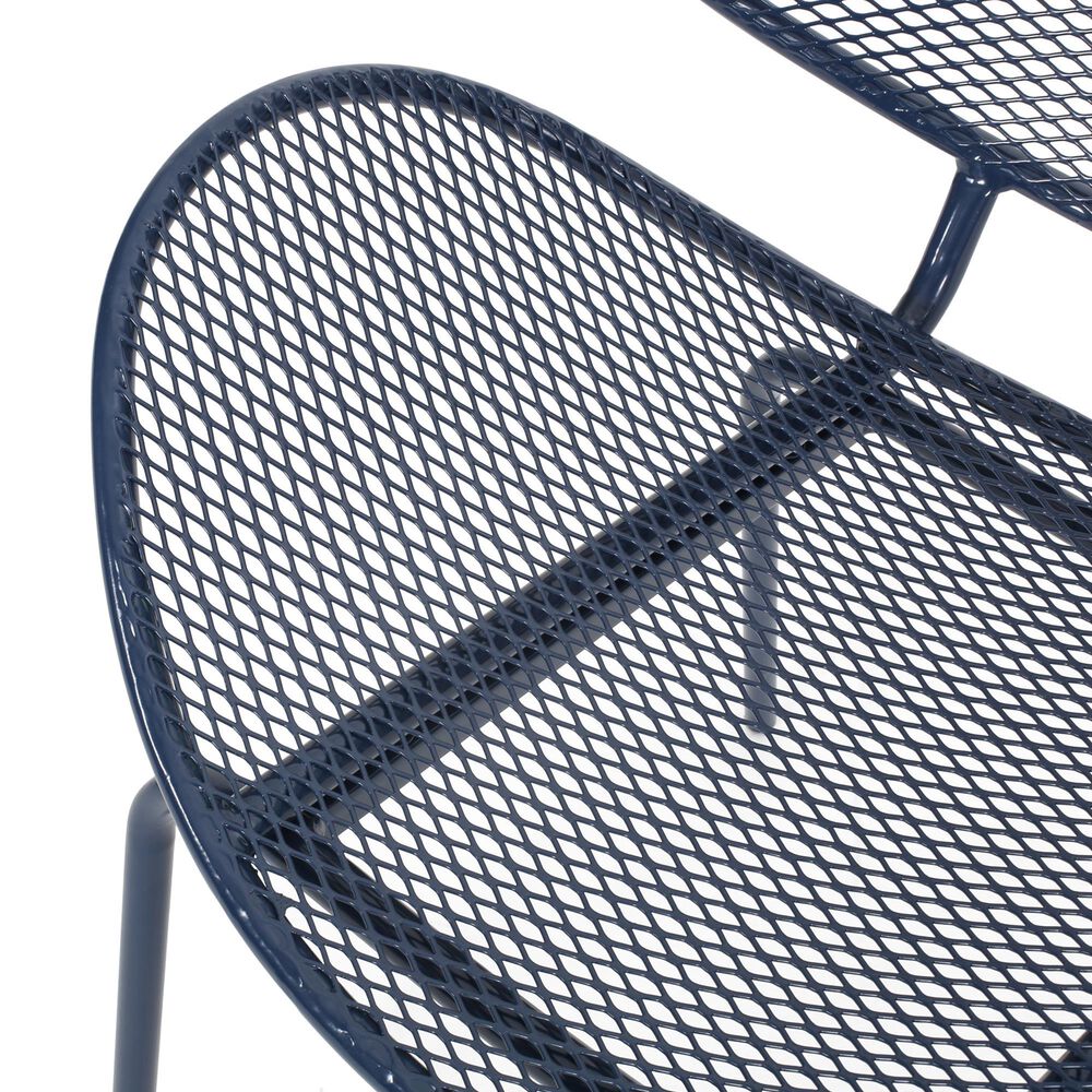 Hearth and Haven Elba Outdoor Mesh Accent Chair in Navy (Set of 2), , large