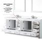 Lexora Home Dukes 84" Double Bathroom Vanity in White with 2 cm White Quartz Top and Rectangular Sinks, , large