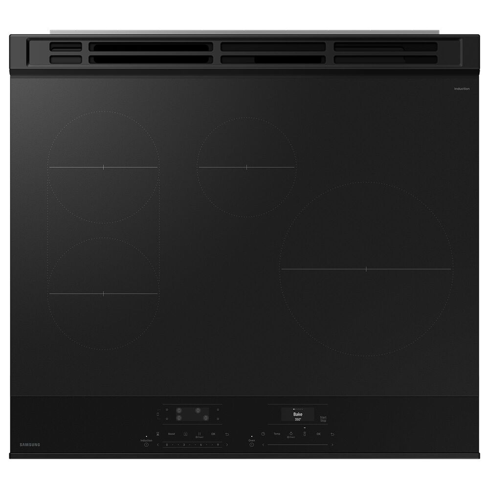 Samsung Bespoke Bespoke 6.3 Cu. Ft. Smart Slide-In Electric Induction Range with Anti-Scratch Glass Cooktop in Stainless Steel, , large
