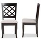 Baxton Studio Verner Side Chair with Grey Cushion in Dark Brown (Set of 2), , large