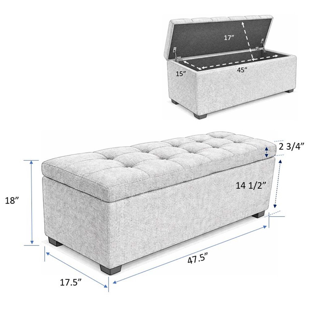 Sanford Esplanade Bed Bench in Ivory, , large