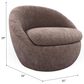 Golden Wave Furniture Blossom Swivel Chair in Rose, , large