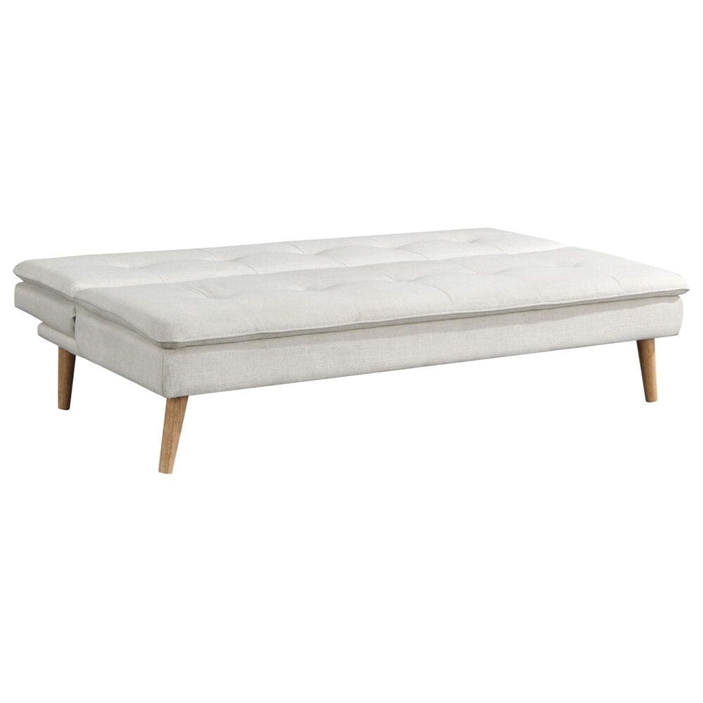 Lifestyle Solutions Tatum Convertible Sofa with Cream Cushion in Brown, , large