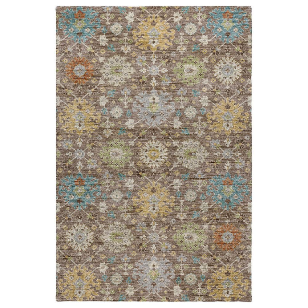 Dalyn Rug Company Silk Road Mocha, Ivory, Gold, Blue, Copper, Aloe and Gray 6"6" x 9"6" Area Rug, , large