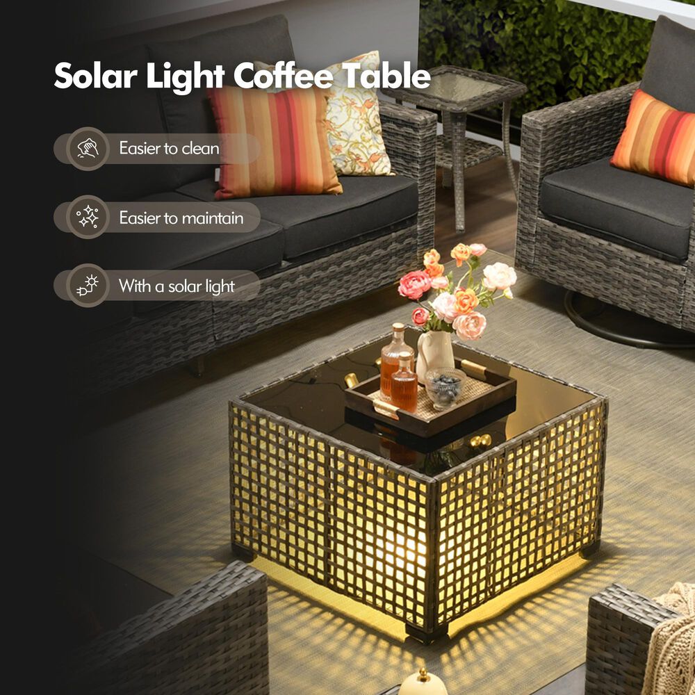 HOMLUX 10-Piece Conversation Patio Set in Black, , large