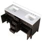 Lexora Home Laurel 60" Double Bathroom Vanity in Brown Oak with White Quartz Top and Rectangular Sinks, , large