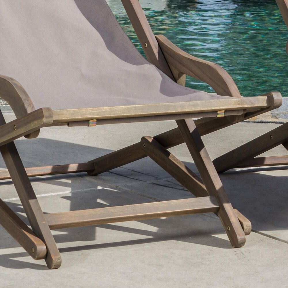Hearth and Haven Nikki Outdoor Sling Chair with Pillow in Grey &#40;Set of 2&#41;, , large