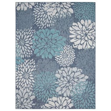 Nourison Garden Oasis GOA06 Navy 9" x 12" Indoor/Outdoor Area Rug, , large