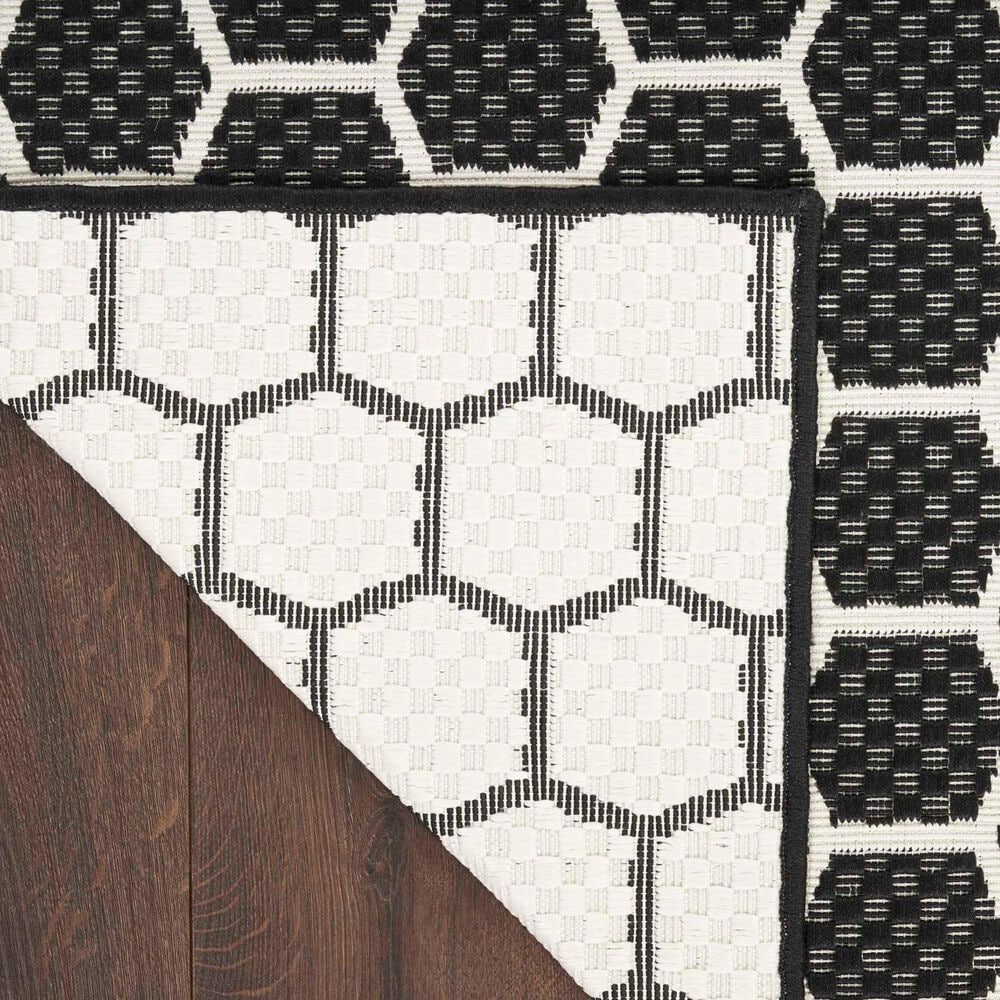 Nourison Twist Reversible 8&#39; x 10&#39; Black Indoor/Outdoor Area Rug, , large