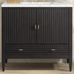 James Martin Vanities Myrrin 36" Vanity in Carbon Oak with 3 cm Ethereal Noctis Quartz Top, , large