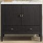James Martin Vanities Myrrin 36" Vanity in Carbon Oak with 3 cm Ethereal Noctis Quartz Top, , large
