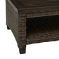 Ashley Monterey Point Rectangular Outdoor Cocktail Table in Dark Brown, , large
