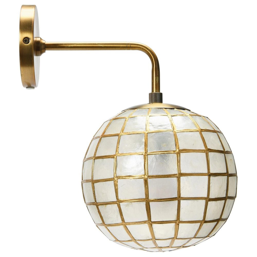 Creative Coop Ollie Wall Sconce with Detail in Brass, , large