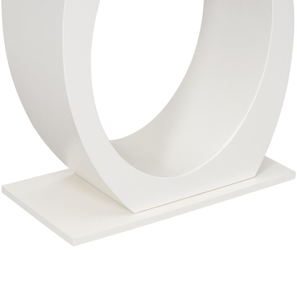 Hearth and Haven Mirod Console Table with Egg-Shaped Base in Beige, , large