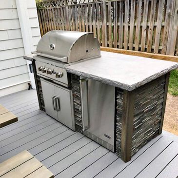 Coyote Outdoor 6" Premium Grill Island in Stacked Stone and Stone Gray (Grill, Cabinet, and Refrigerator not included), , large