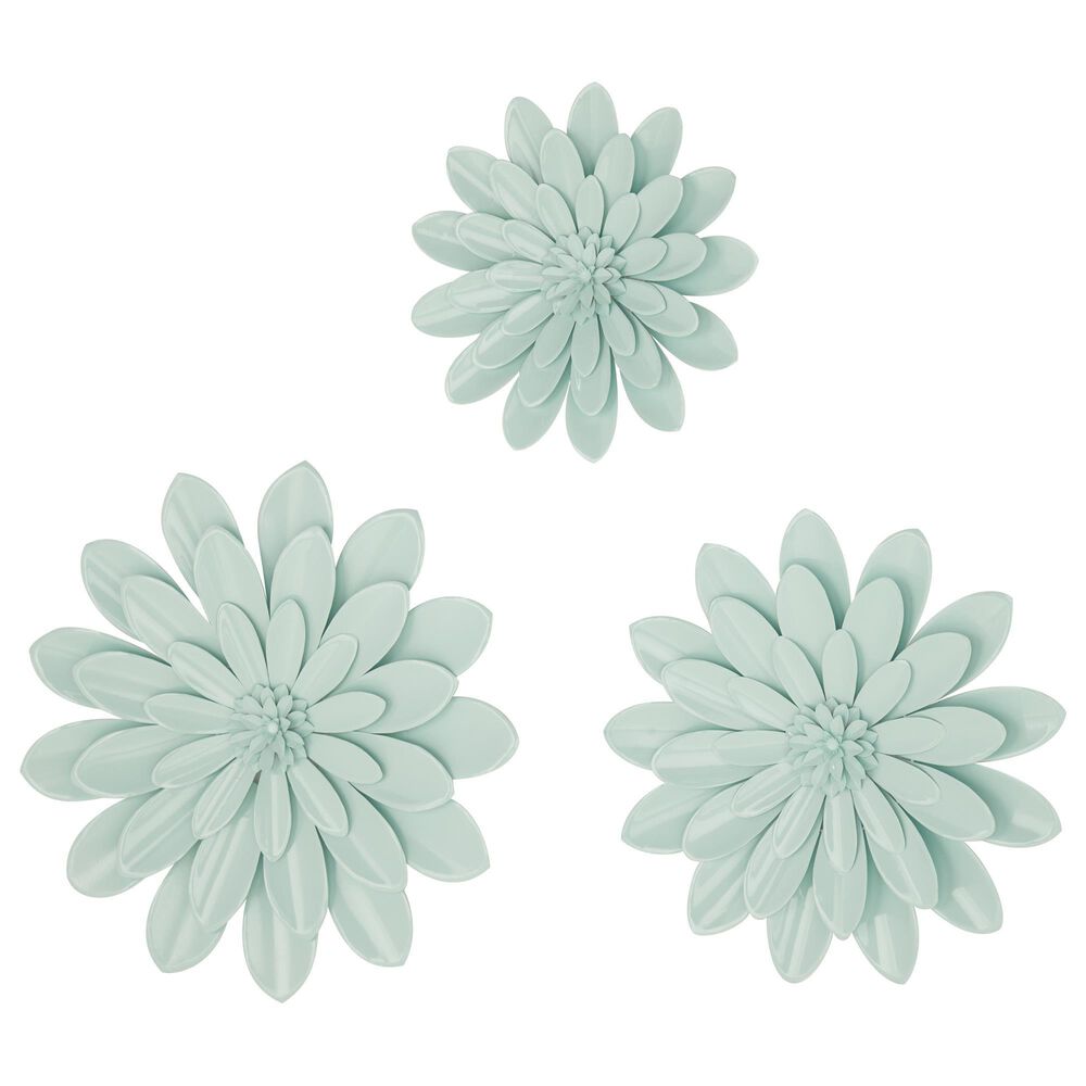 Maple and Jade 24&quot; x 24&quot; Flower Wall Decor in Green &#40;Set of 3&#41;, , large