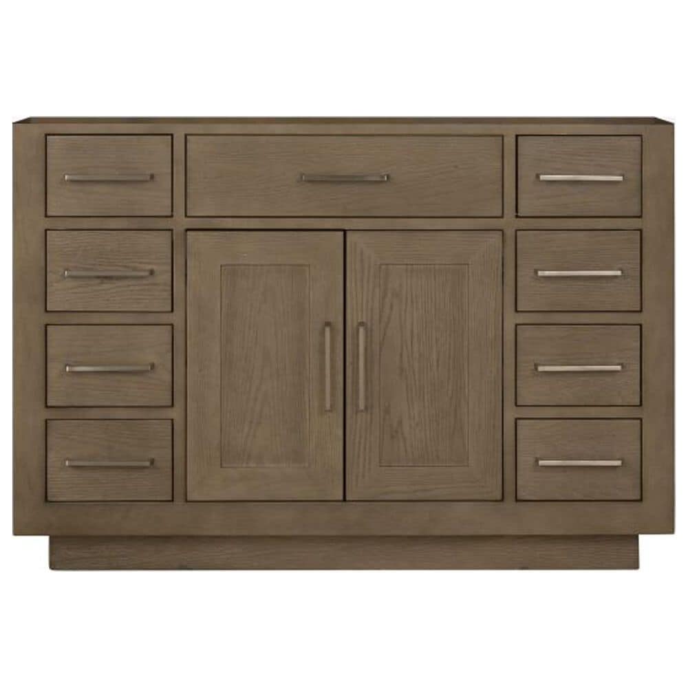 Lexora Home Abbey 48&quot; Single Bathroom Vanity in Grey Oak with 2 cm White Carrara Marble Top and Rectangular Sink, , large