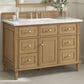 James Martin Vanities Lorelai 48" Single Vanity in Light Natural Oak with 3 cm White Zeus Quartz Top, , large