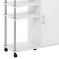 HOMLUX Helena 4-Tier Utility Kitchen Island and Storage Cart in White Oak and Chrome, , large