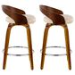 LumiSource Grotto 26" Swivel Counter Stool with Cream Faux Leather Upholstery in Walnut and Chrome (Set of 2), , large