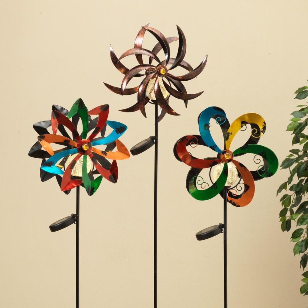 The Gerson Company 43&quot; Solar Wind Spinners &#40;Set of 3&#41;, , large