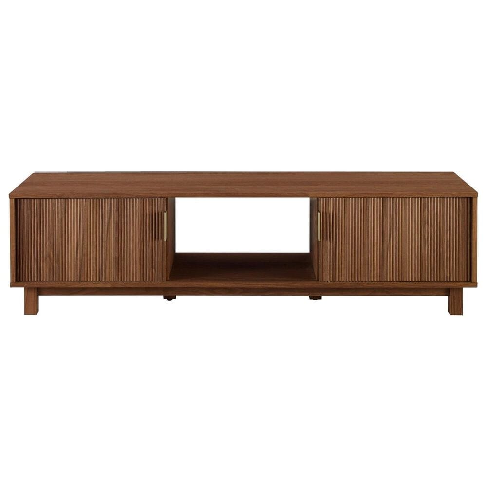 Walker Edison Arundo 70" 2-Door Reeded TV Stand in Mocha, , large