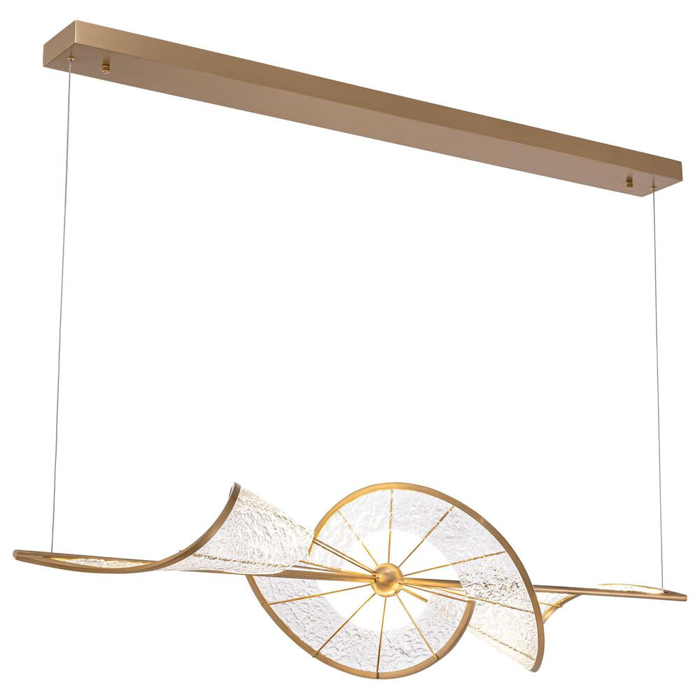 Golden Lighting Aurora 1-Light LED Linear Pendant in Brushed Champagne, , large