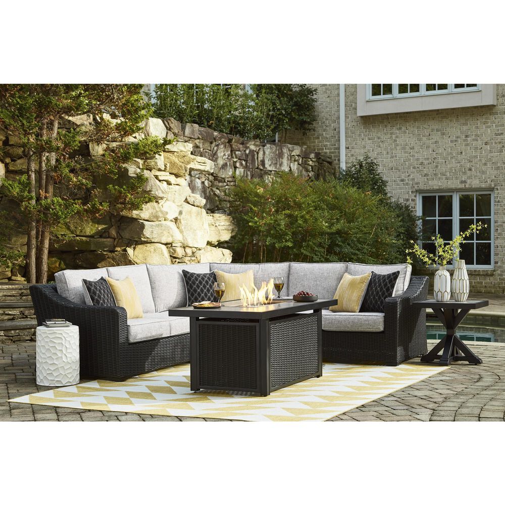 Ashley Beachcroft Square End Table in Black and Light Gray, , large