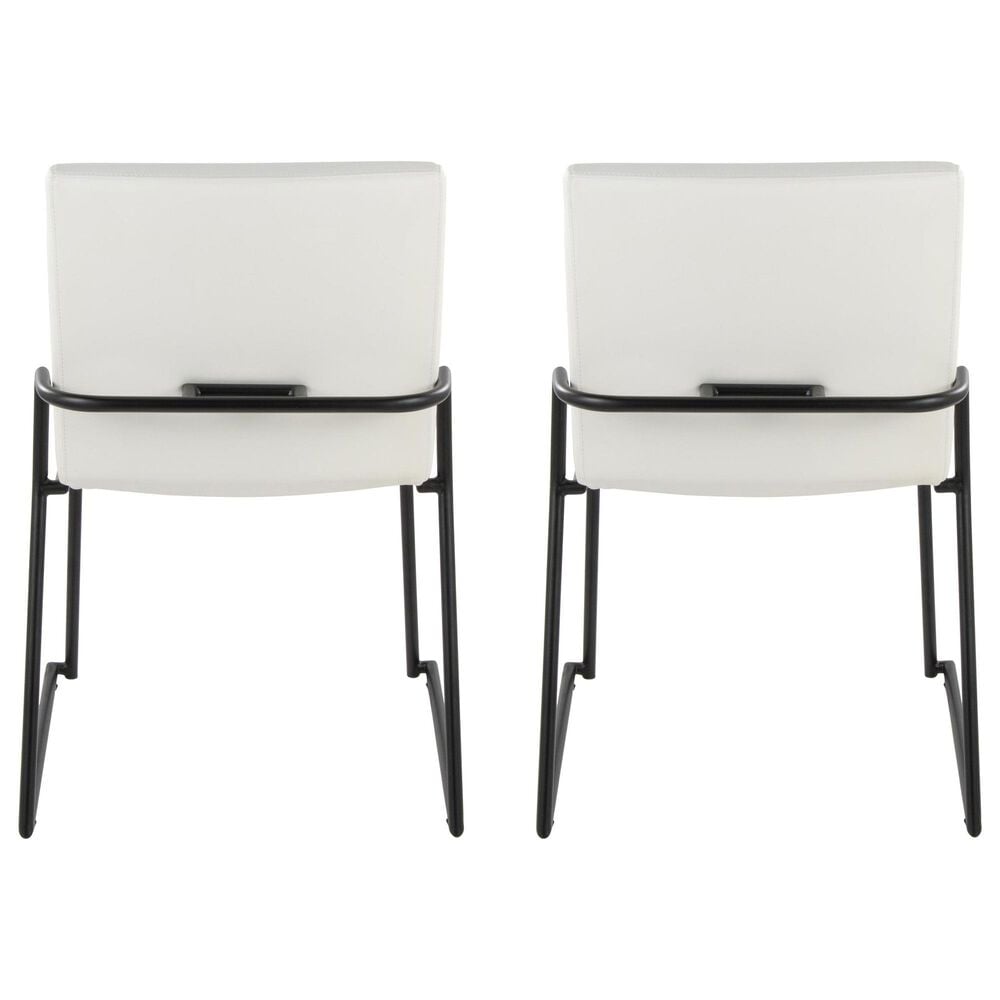 LumiSource Dutchess Side Chair with White Faux Leather Cushion in Black (Set of 2), , large
