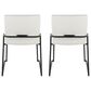 LumiSource Dutchess Side Chair with White Faux Leather Cushion in Black (Set of 2), , large