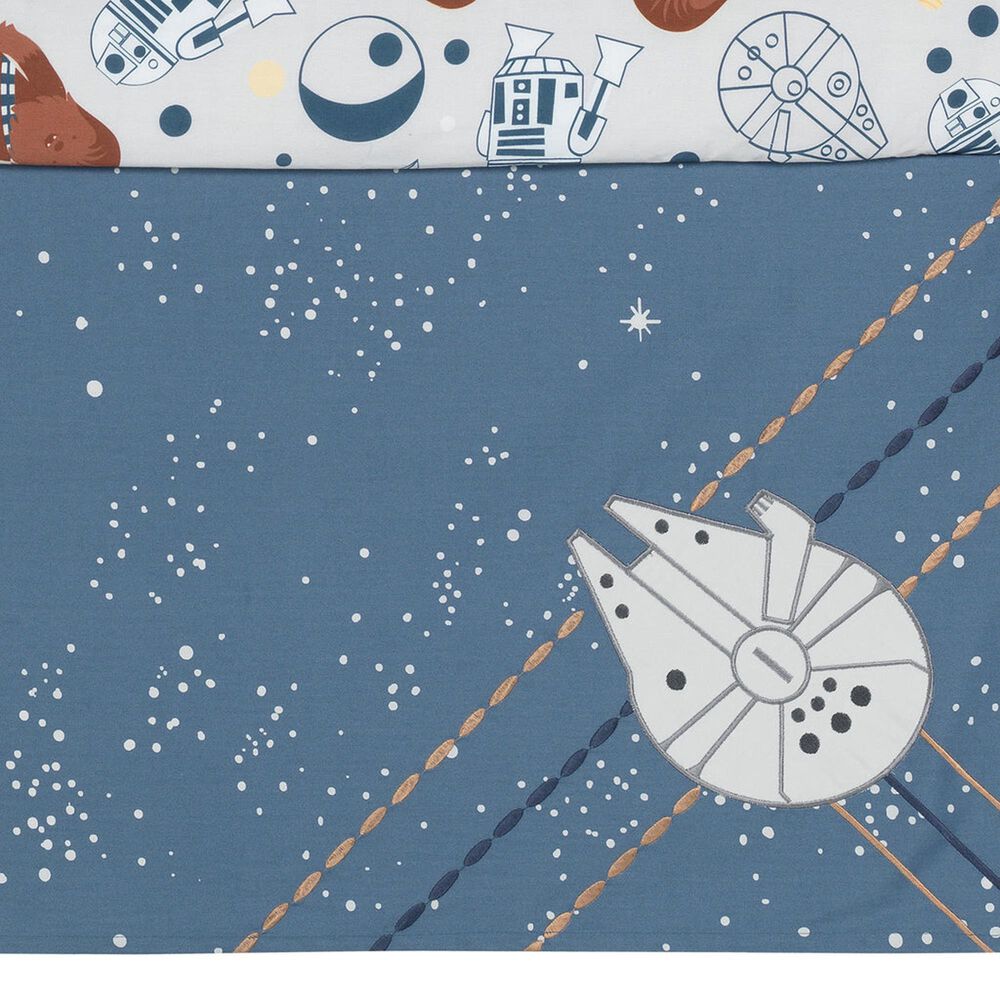 Lambs and Ivy Star Wars Millennium Falcon 3-Piece Baby Crib Bedding Set in Brown, Yellow, Blue and Gray, , large
