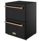 Thor Kitchen Gordon Ramsay 5.4 Cu. Ft. Undercounter Drawer Freezer with Bronze Handle Kit in Black, , large