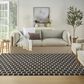 Nourison Twist Reversible 6" x 9" Black Indoor/Outdoor Area Rug, , large
