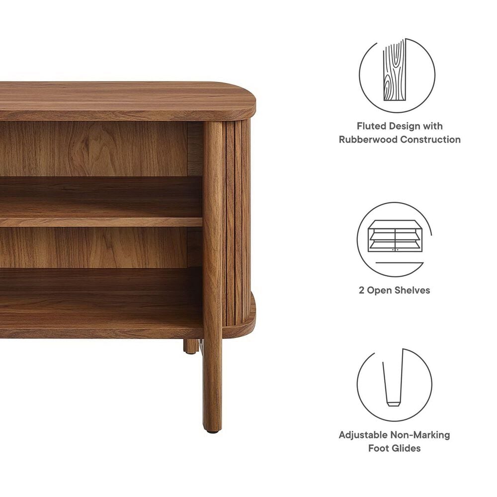 Modway Cadence Open 2 Shelves Nightstand in Walnut, , large