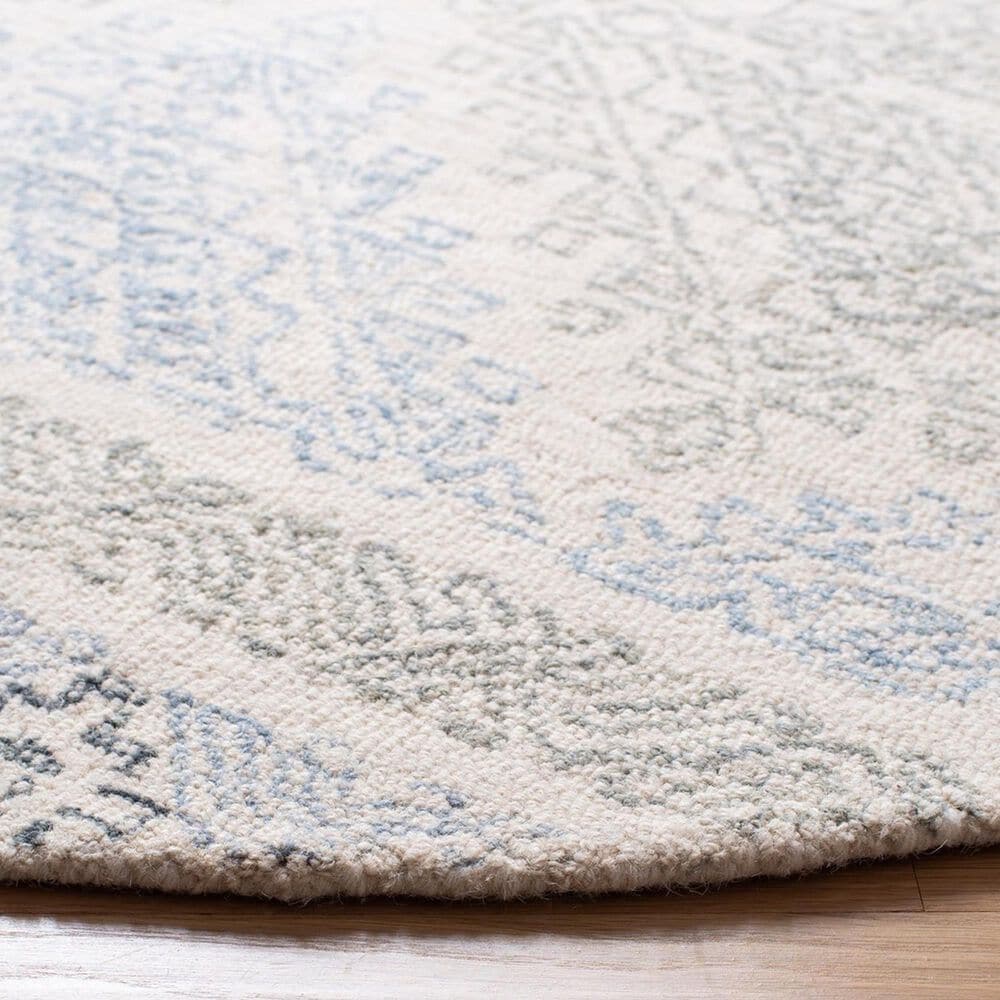 Safavieh Micro-Loop 5&#39; Round Ivory and Grey Area Rug, , large