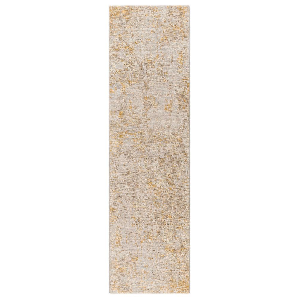Surya Reina Light Gray, Light Brown, Medium Gray, Mustard and Tan 2"7" x 10" Runner, , large